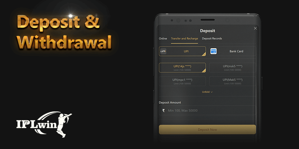 IPLwin in App Deposit & Withdrawal methods